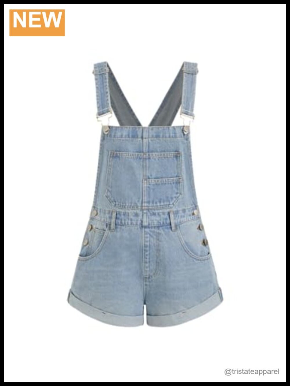 CIDER Womens Denim Overall Shorts Romper Adjustable Straps Pockets Summer